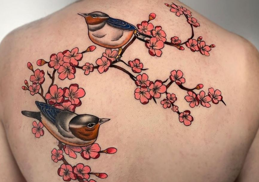 cherry blossom back tattoo