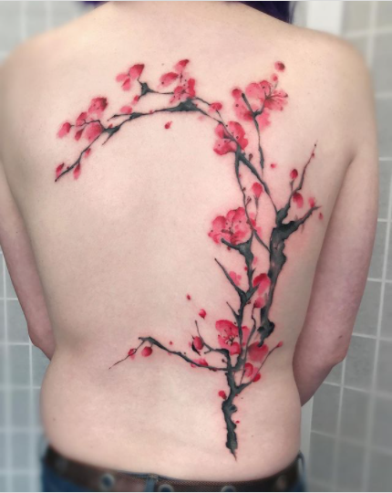 cherry blossom tree tattoo