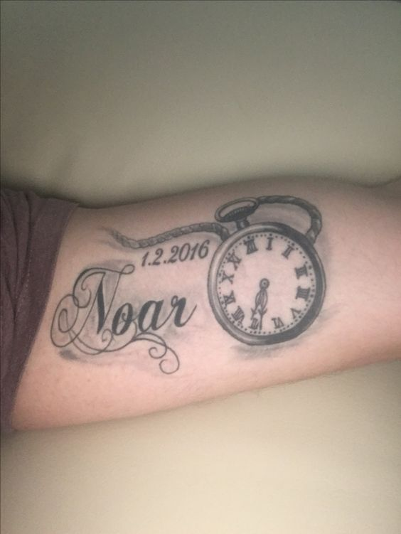 birth clock tattoo