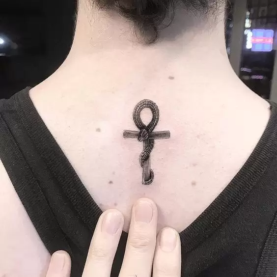 Ankh cross tattoo