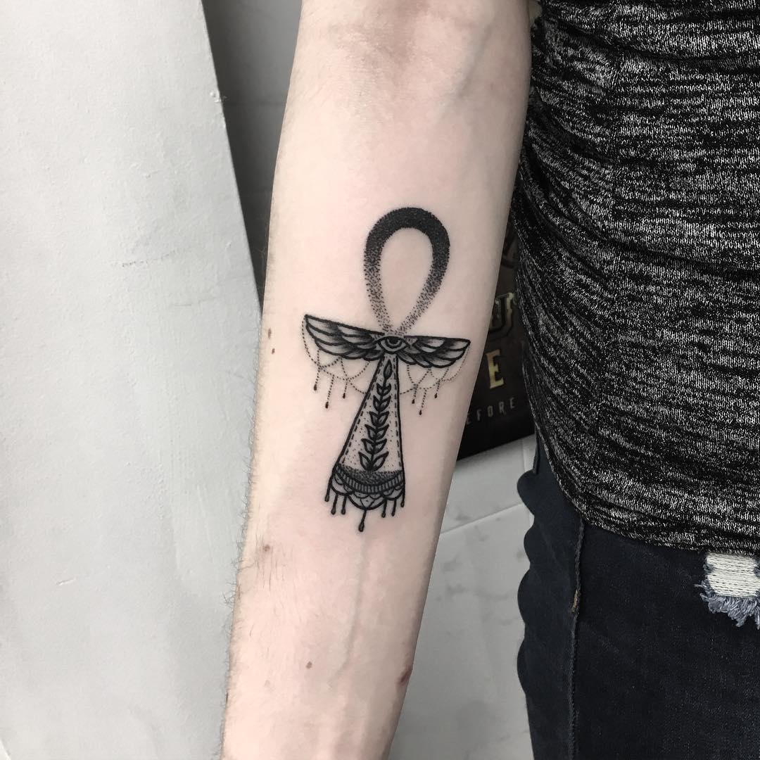 Ankh cross tattoo