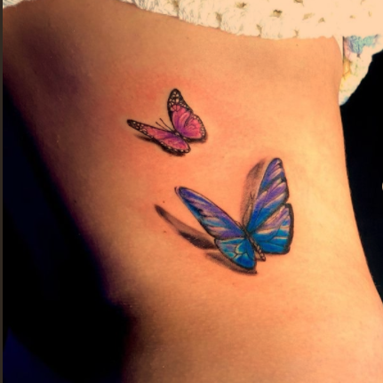 colored butterfly tattoos