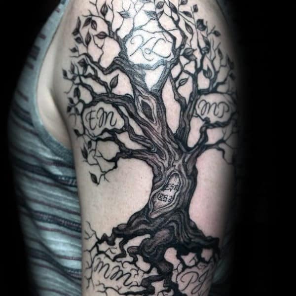 Oak Family Tree Tattoo