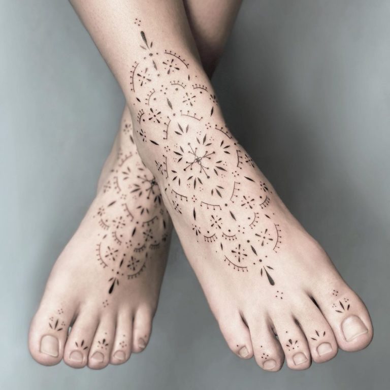 Inspired by Henna Foot Tattoo