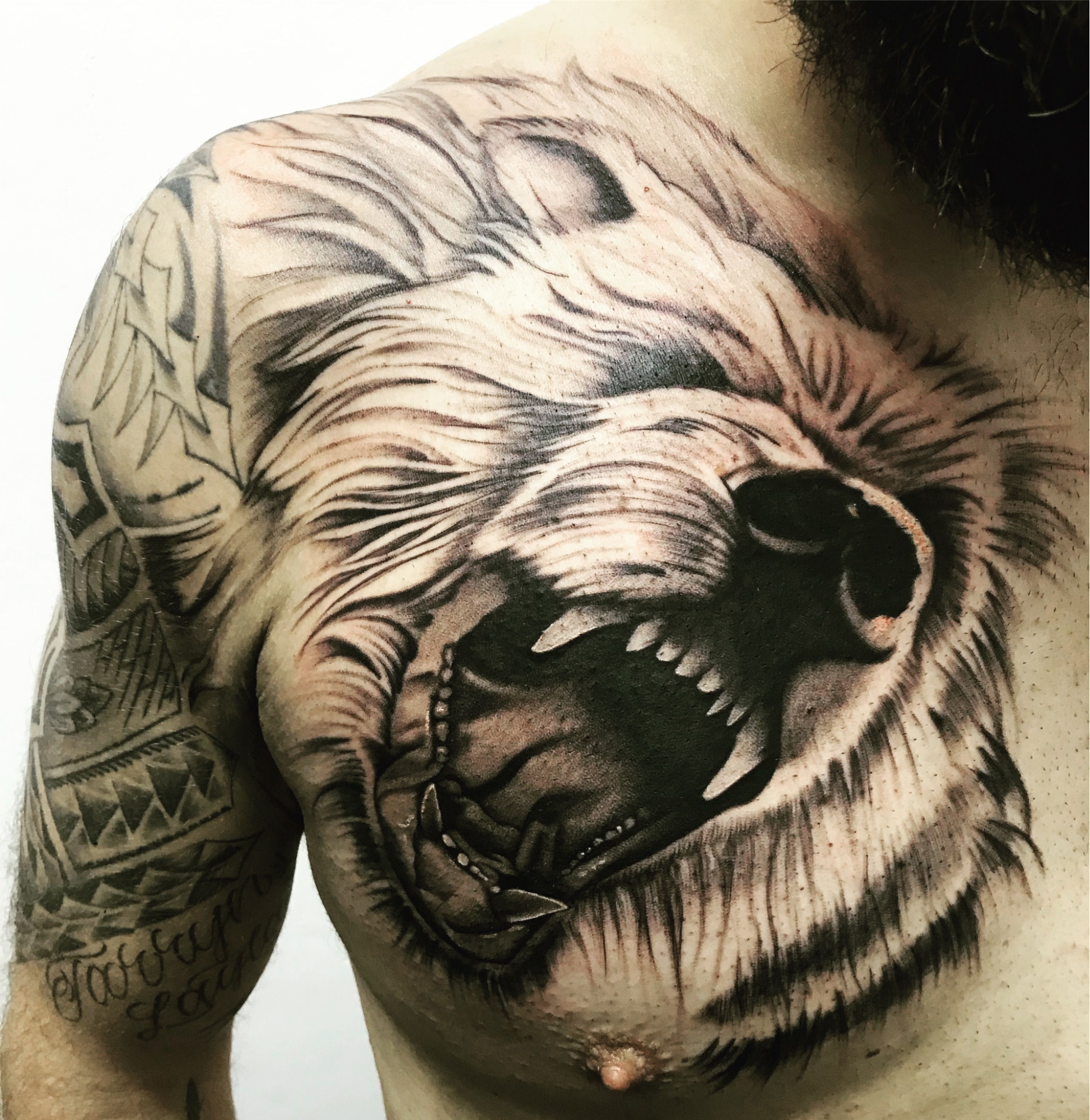 A bear tattoo