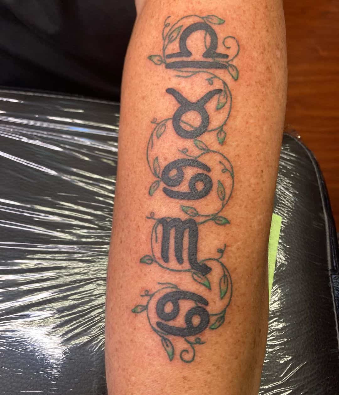 Zodiac family tree tattoo