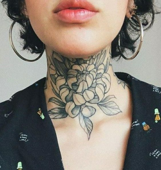 middle neck tattoos