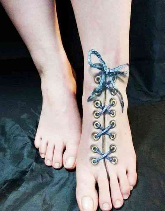 3-D Foot Tattoo Design