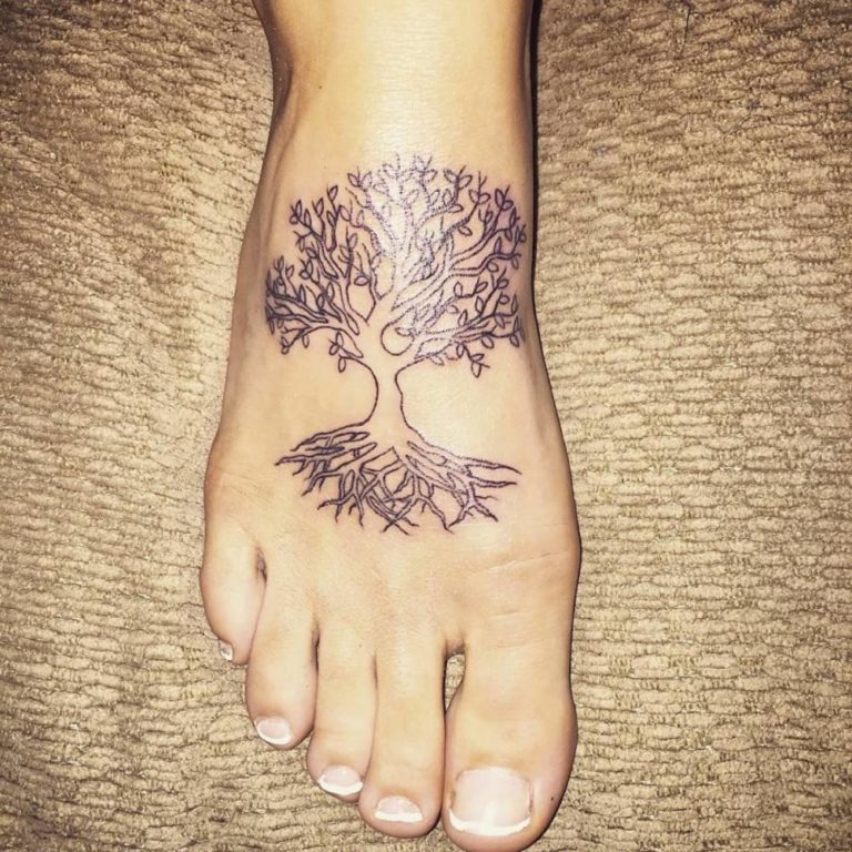 Trees on the Foot Tattoo