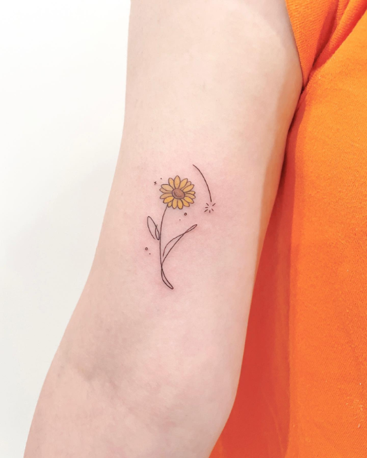 small sunflower tattoo