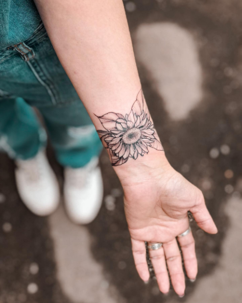 small sunflower tattoo