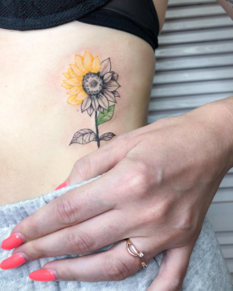 simple sunflower tattoo