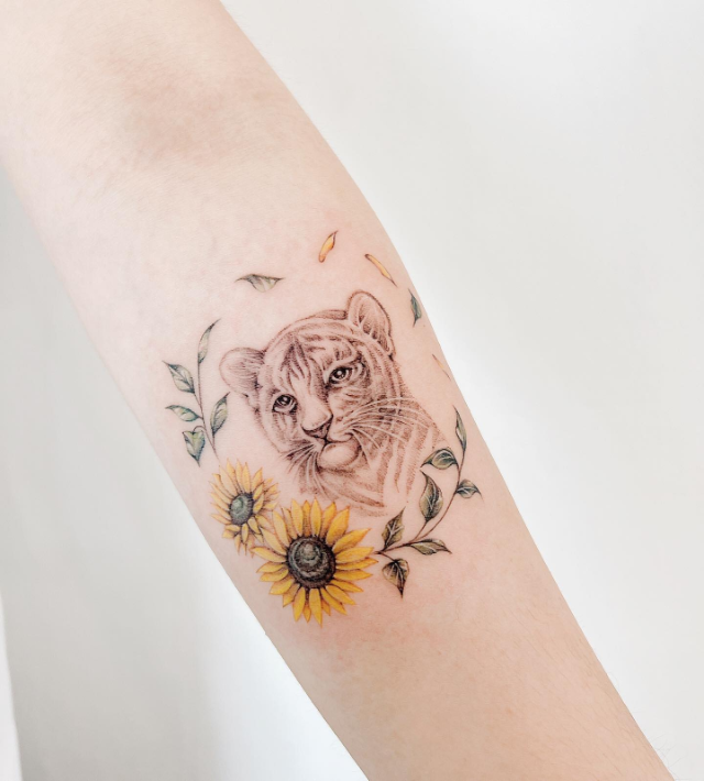 simple sunflower tattoo