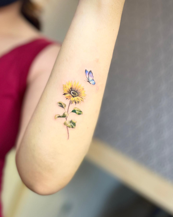 small sunflower tattoo