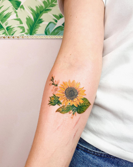 simple sunflower tattoo