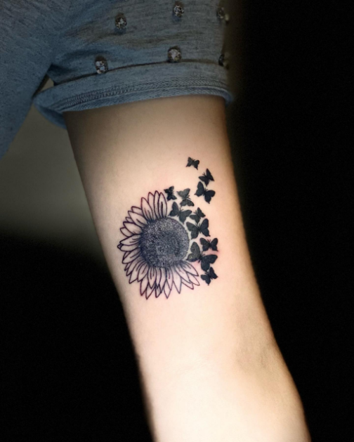 meaningful sunflower tattoo