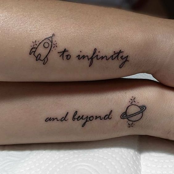 To infinity and beyond best friend tattoo