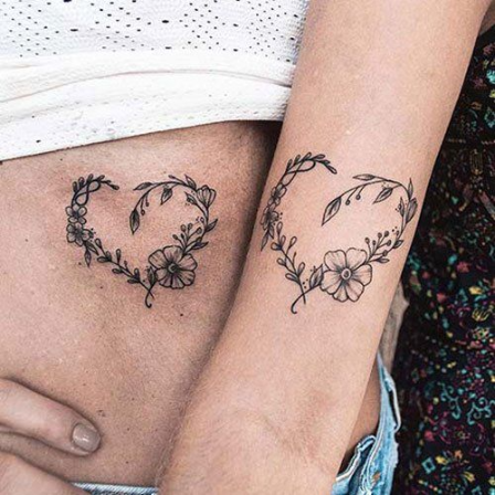 Hearty best friend tattoos