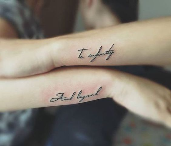 To infinity and beyond best friend tattoo