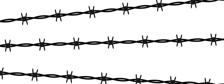 A vector image of black barbed wire