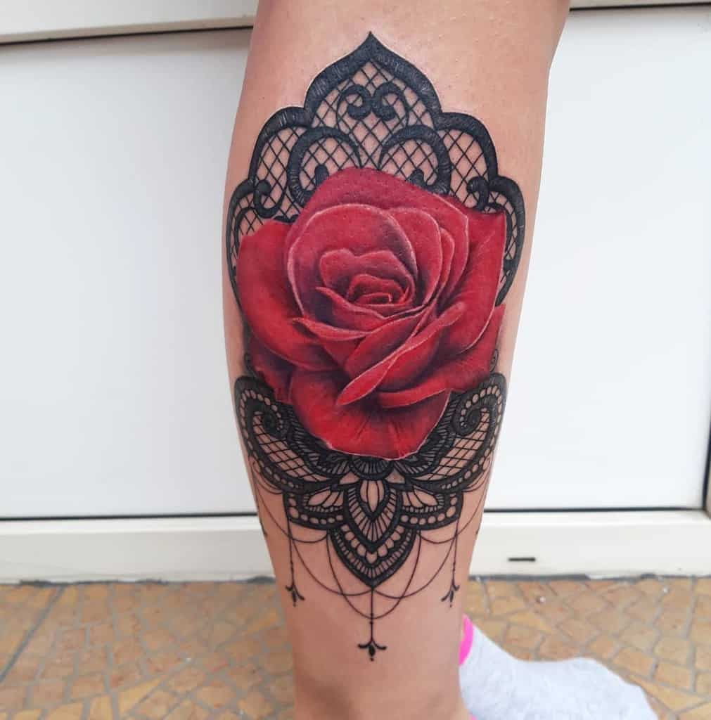 Red rose tattoo