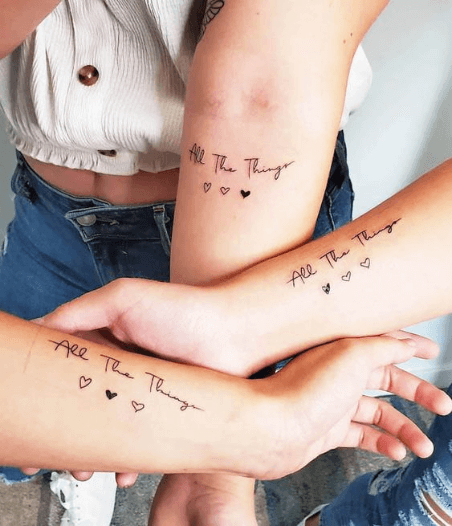 Best friend tattoo with deep meaningful inscriptions