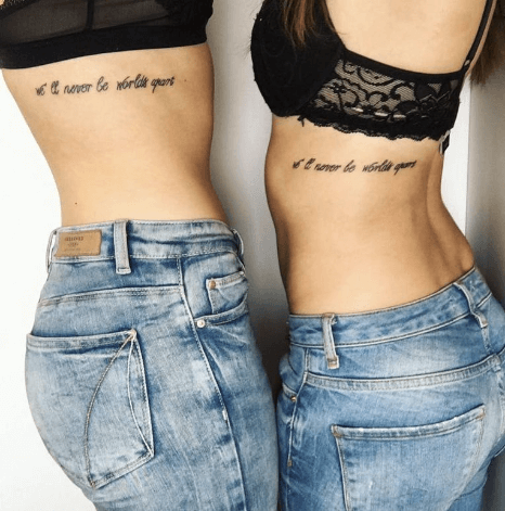 Best friend tattoo with deep meaningful inscriptions