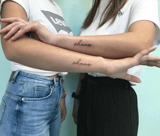 Best friend tattoo with deep meaningful inscriptions