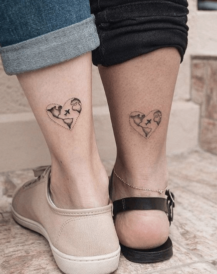 Hearty best friend tattoos