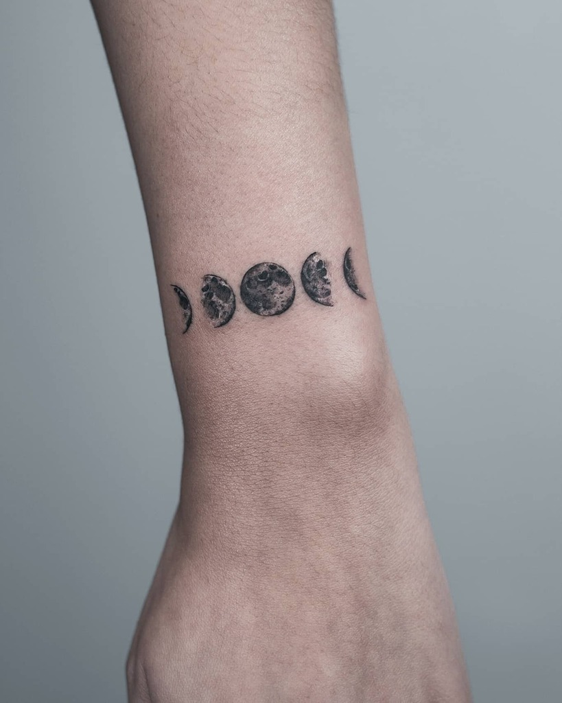 Wrist moon tattoo
