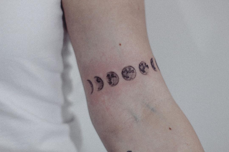 Moon phases tattoo