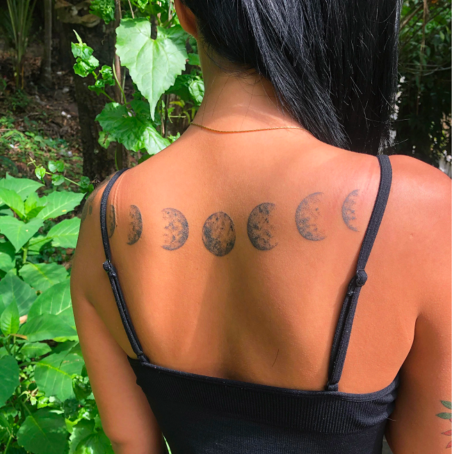 Back moon tattoo