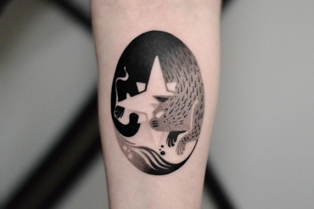 Negative space tattoo