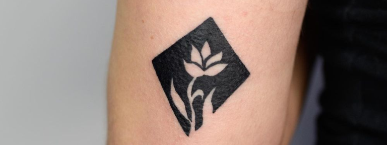 Negative space tattoo