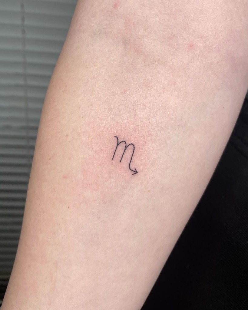 Getting a Scorpio sign as a tattoo is a cute, minimalistic idea.