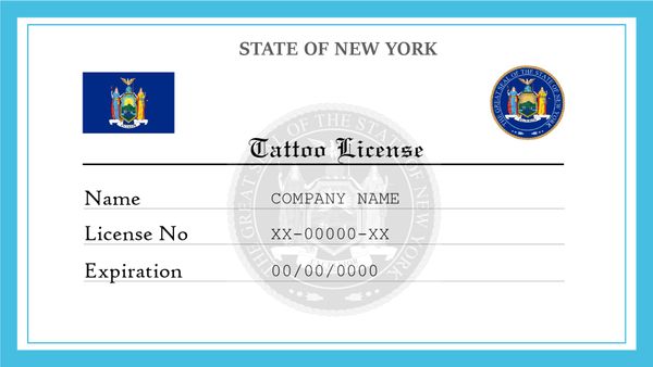 An example of a New York tattoo license. Source: newyork.licenselookup.org