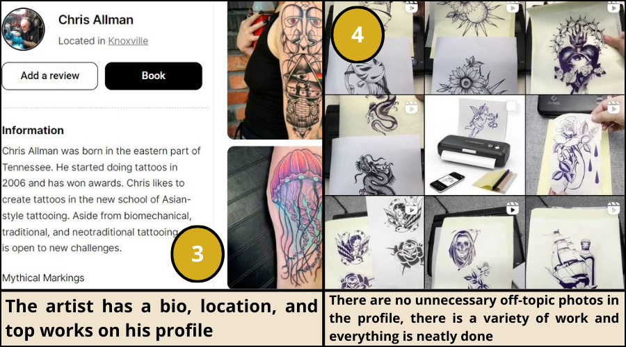 An example of a good digital tattoo apprenticeship portfolio