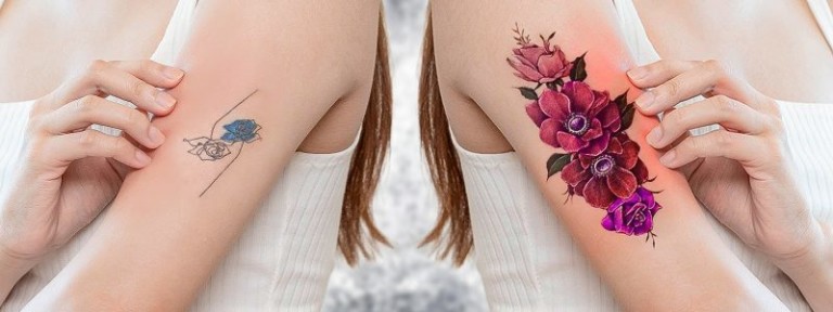 tatuagens escuras para cobrir outra feminina