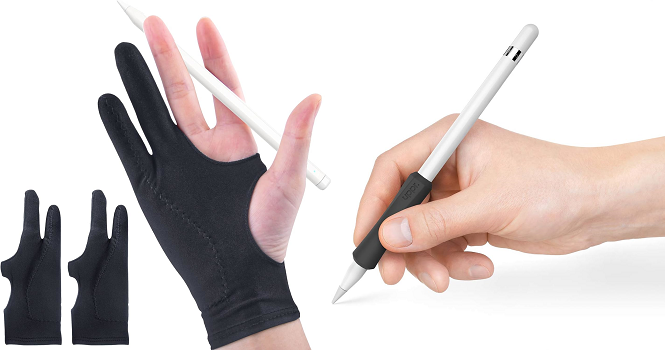 Drawing glove and uppercase grip from Amazon