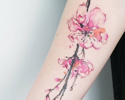 small cherry blossom tattoo