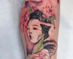 feminine cherry blossom tattoo