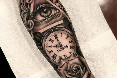 eye birth clock tattoo