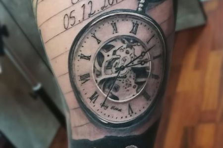 birth clock tattoo