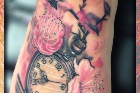 birth clock with colorful flowers
