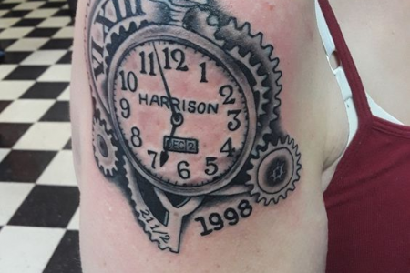 special birth symbol and clock