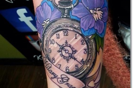 birth clock with colorful flowers