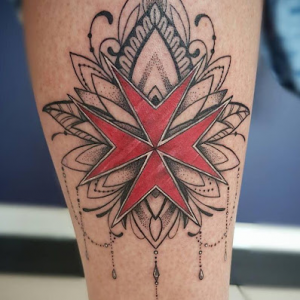 Maltese cross tattoo