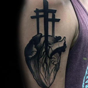 Modern cross tattoo