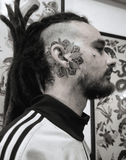 mandala sideburns tattoos