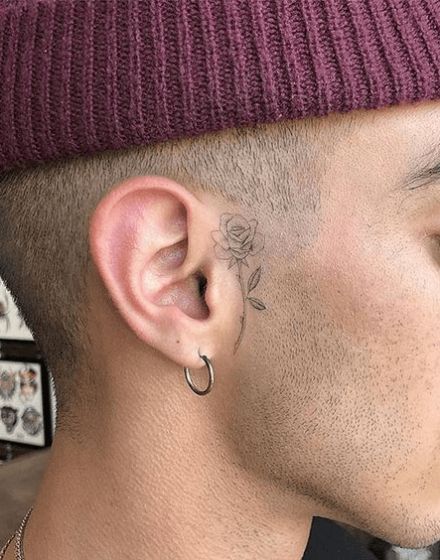 rose sideburns tattoos